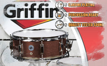 Load image into Gallery viewer, GRIFFIN Snare Drum - Poplar Wood Shell 14" x 5.5" with Flat Hickory PVC - 8 Metal Tuning Lugs