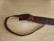 Load image into Gallery viewer, 2&quot; Genuine Cowhide Strap Brown with Eureka Music Logo Imprint
