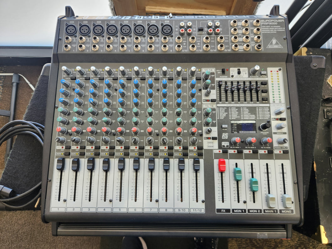 Behringer Europower PMP 3000 Powered Mixer with pair of Yamaha BR12 12