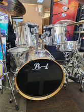 Load image into Gallery viewer, Pearl Export Series 5 Pc Drum Set with cymbals, stands, bass pedal and throne - USED