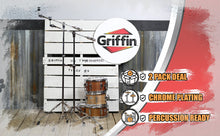 Load image into Gallery viewer, Cymbal Stand With Boom Arm by GRIFFIN (Pack of 2) - Drum Percussion Gear Hardware Set Double Braced