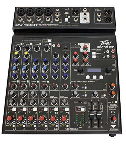 Peavey PV 10 BT 120US 10-channel Mixer with Effects and Bluetooth