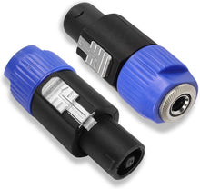 Load image into Gallery viewer, Speakon to 1/4 inch Adapter,NL4FC Speaker Male to 1/4" TS Female Audio Converter for Speaker, Amplifier, Mixer Etc(2-Pack