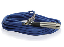 Load image into Gallery viewer, XLR Female to 1/4" Male Jack Microphone Cables (4 Pack) by FAT TOAD - 20ft Pro Audio Blue Mic Cord