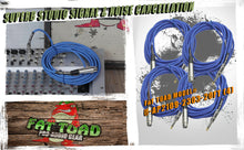 Load image into Gallery viewer, XLR Female to 1/4" Male Jack Microphone Cables (4 Pack) by FAT TOAD - 20ft Pro Audio Blue Mic Cord