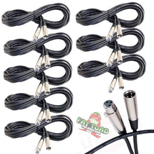 Load image into Gallery viewer, Microphone Cables by FAT TOAD - (8 Pack) 20ft Professional Pro Audio XLR Mic Cord Patch Wires