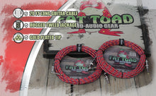 Load image into Gallery viewer, Guitar Cables (2 Pack) Right Angle to Straight-End Instrument Cord Tweed Cloth Jacket by FAT TOAD