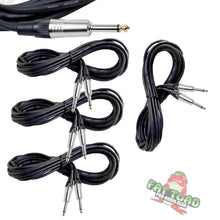 Load image into Gallery viewer, Guitar Cables (4 Pack) Instrument Cord by FAT TOAD - 24 AWG Patch Conductor for Electric or Acoustic