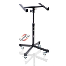 Load image into Gallery viewer, Studio Mixer Stand DJ Cart by GRIFFIN - Rolling Standing Rack On Casters with Adjustable Height