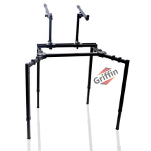 Load image into Gallery viewer, Double Piano Keyboard & Laptop Stand by GRIFFIN - 2 Tier/Dual Portable Studio Mixer Rack