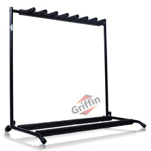 Load image into Gallery viewer, Seven Guitar Rack Stand by GRIFFIN - Floor Storage Holder for Multiple Guitars - Neck Mount Support