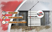 Load image into Gallery viewer, Microphone Stand with Telescoping Boom and Mic Clip Package by GRIFFIN - Tripod Premium Quality