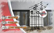 Load image into Gallery viewer, GRIFFIN Microphone Stand Package of 5 with Vocal Unidirectional Handheld Mics & XLR Cables
