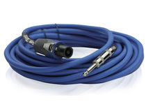 Load image into Gallery viewer, Speakon to 1/4" Male Cables (2 Pack) by FAT TOAD - 25 ft Professional Pro Audio Blue DJ Speaker PA