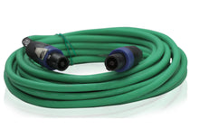 Load image into Gallery viewer, Speakon to Speakon Cables (2 Pack) by FAT TOAD - 25ft Professional DJ Pro Audio Green Speaker PA