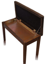 Load image into Gallery viewer, GRIFFIN Brown Wood PU Leather Piano Bench - Double Vintage Design, Ergonomic Chair Musician Keyboard
