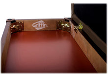 Load image into Gallery viewer, GRIFFIN Brown Wood PU Leather Piano Bench - Double Vintage Design, Ergonomic Chair Musician Keyboard