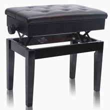Load image into Gallery viewer, GRIFFIN Premium Antique Piano Bench - Adjustable Black Solid Wood Frame & PU Leather Padded Cushion