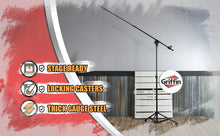 Load image into Gallery viewer, GRIFFIN Professional Studio Microphone Boom Stand with Casters - Extended Height Recording Mic
