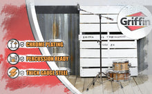 Load image into Gallery viewer, GRIFFIN Cymbal Boom Stand - Double Braced Drum Percussion Gear Hardware Set - Adjustable Height