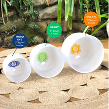 Load image into Gallery viewer, Set of 3 White Sound Therapy Bowls in Beige Case