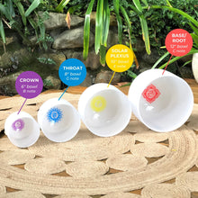 Load image into Gallery viewer, Set of 4 White Sound Therapy Bowls in Beige Carry Case