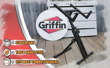 Load image into Gallery viewer, Guitar Combo Amplifier Stand by GRIFFIN - PA Speaker Karaoke Monitor Holder - Low Profile Pro-Audio
