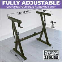 Load image into Gallery viewer, Piano Keyboard Stand and Bench with Backrest