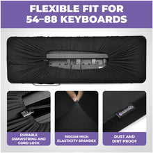 Load image into Gallery viewer, Adjustable Z Shape Black Keyboard Stand with Cover and Bench
