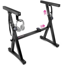 Load image into Gallery viewer, Adjustable Z Style Black Keyboard Stand