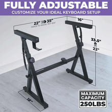 Load image into Gallery viewer, Adjustable Z Style Black Keyboard Stand