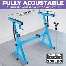 Load image into Gallery viewer, Light Blue Adjustable Z Style Keyboard Stand