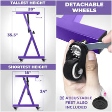 Load image into Gallery viewer, Adjustable Z Style Purple Keyboard Stand with Wheels