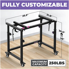 Load image into Gallery viewer, 3-Tier Portable Keyboard Workstation with Wheels