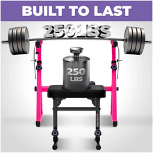 Load image into Gallery viewer, Pink Adjustable Z Style Keyboard Stand w/ Mesh Cushion Bench