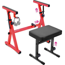 Load image into Gallery viewer, Adjustable Red Z Style Keyboard Stand w/ Bench