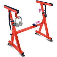 Load image into Gallery viewer, Adjustable Z Shape Red Keyboard Stand with Wheels