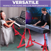 Load image into Gallery viewer, Adjustable Z Style Red Keyboard Stand
