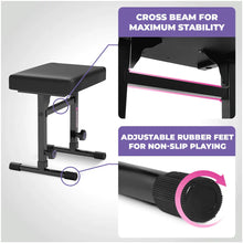 Load image into Gallery viewer, Adjustable Purple Z Style Keyboard Stand w/ Bench