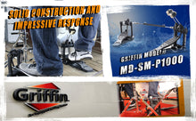 Load image into Gallery viewer, Deluxe Double Kick Drum Pedal for Bass Drum by GRIFFIN - Twin Set Foot Pedal - Quad Sided Beater