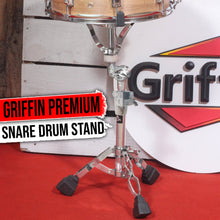 Load image into Gallery viewer, Premium Snare Drum Stand by GRIFFIN - Double Braced Heavy-Duty Weight Mount for Snares, Tom Drums & Adjustable Practice Pad - Percussion Hardware Kit