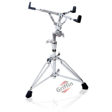 Load image into Gallery viewer, GRIFFIN Deluxe Snare Drum Stand - Percussion Hardware Kit with Key - Double Braced Medium Weight