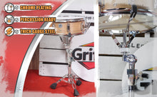 Load image into Gallery viewer, Premium Snare Drum Stand by GRIFFIN - Double Braced Heavy-Duty Weight Mount for Snares, Tom Drums & Adjustable Practice Pad - Percussion Hardware Kit