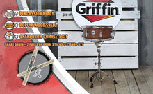 Load image into Gallery viewer, GRIFFIN Snare Drum Package with Snare Stand, 2 Pairs of Drum Sticks & Drum Key Snare Kit