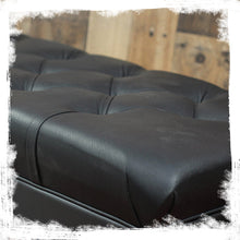 Load image into Gallery viewer, GRIFFIN Genuine Leather Piano Bench - Oversize Keyboard Duet Stool - Black Solid Wood & Music Seat