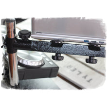 Load image into Gallery viewer, Double DJ Laptop Stand by FAT TOAD - 2 Tier PC Table Holder - Portable Computer Clamp Equipment Rack