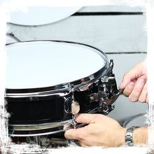 Load image into Gallery viewer, Piccolo Snare Drum 13" x 3.5" by GRIFFIN - 100% Poplar Wood Shell Black PVC & White Coated Drum Head