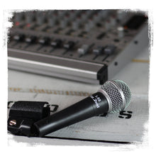 Load image into Gallery viewer, Cardioid Dynamic Microphones & Clips (6 Pack) by FAT TOAD - Professional Vocal Handheld, Unidirectional Mic - Singing Microphone Designed for DJ Stage