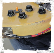 Load image into Gallery viewer, Guitar Cable Right Angled to 1/4 Straight-End Instrument Cord Tweed Cloth Jacket by FAT TOAD