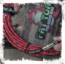 Load image into Gallery viewer, Guitar Cords (4 Pack) Right Angle to Straight-End Instrument Cable Tweed Cloth Jacket by FAT TOAD